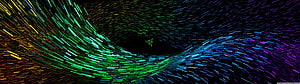 Razer Logo in a Colorful Digital Tunnel with Neon Light Streaks HD wallpaper