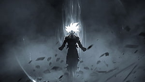 Goku Ultra Instinct Sign Anime Wallpaper Dark Background HD wallpaper
