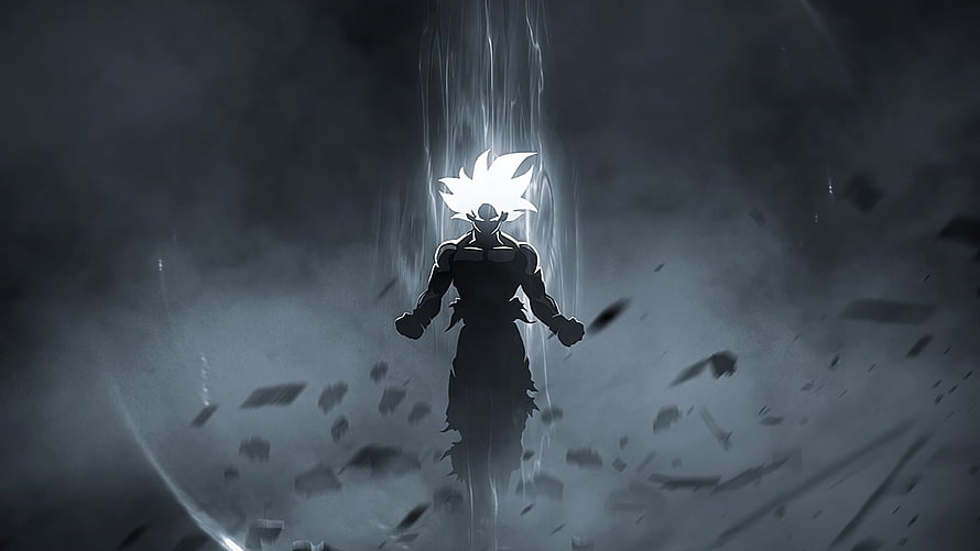 Goku Ultra Instinct Sign Anime Wallpaper Dark Background HD wallpaper
