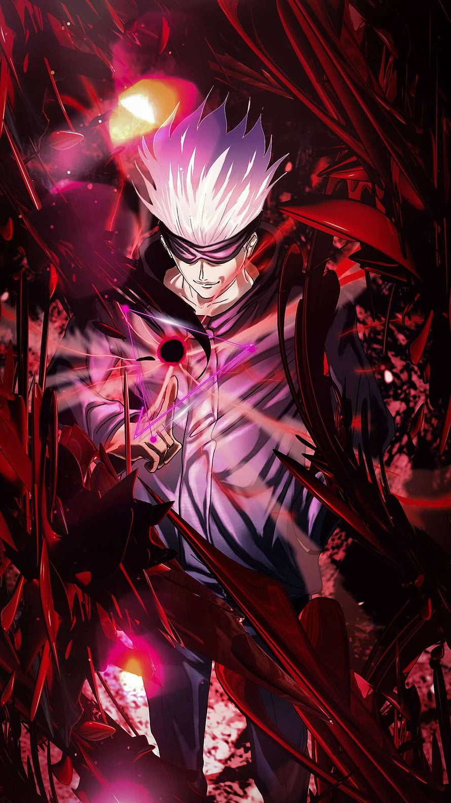 Gojo Satoru Using Unlimited Void Cursed Technique Anime Wallpaper HD phone wallpaper