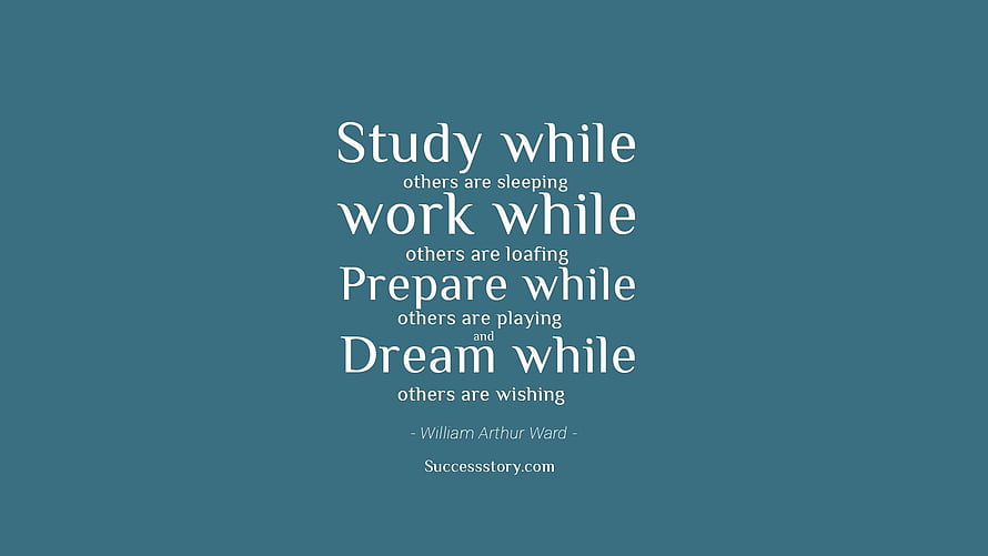 William Arthur Ward Motivational Quote About Hard Work And Success On Blue Background HD wallpaper