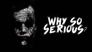 Joker Word Cloud Portrait With Why So Serious Tagline On Black Background HD wallpaper