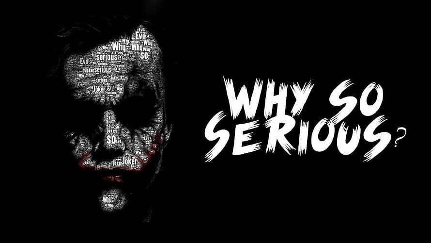 Joker Word Cloud Portrait With Why So Serious Tagline On Black Background HD wallpaper