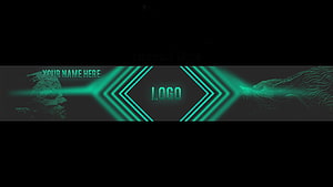 Futuristic Neon Cyan Geometric Banner Template with Glowing Arrow Motifs and Dark Background HD wallpaper
