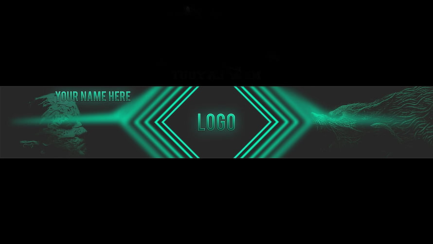 Futuristic Neon Cyan Geometric Banner Template with Glowing Arrow Motifs and Dark Background HD wallpaper