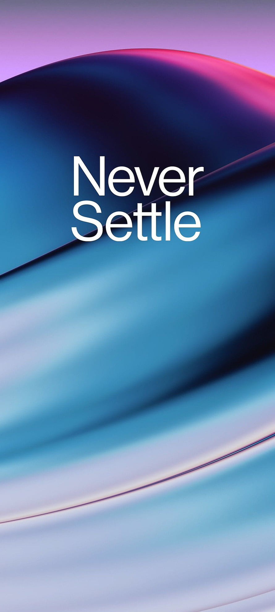OnePlus Never Settle Abstract Gradient Wallpaper with Flowing Blue and Purple Waves HD phone wallpaper