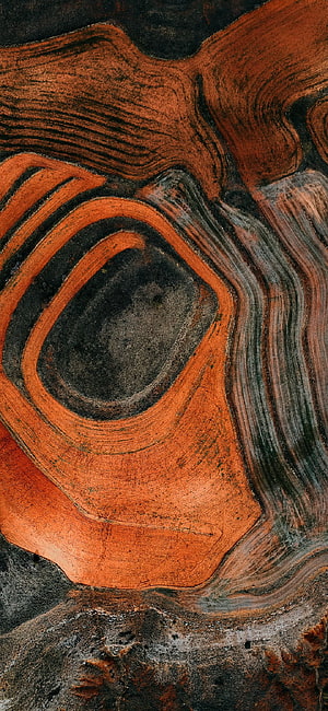 Abstract Terracotta and Charcoal Swirls with Organic Flowing Textures HD phone wallpaper