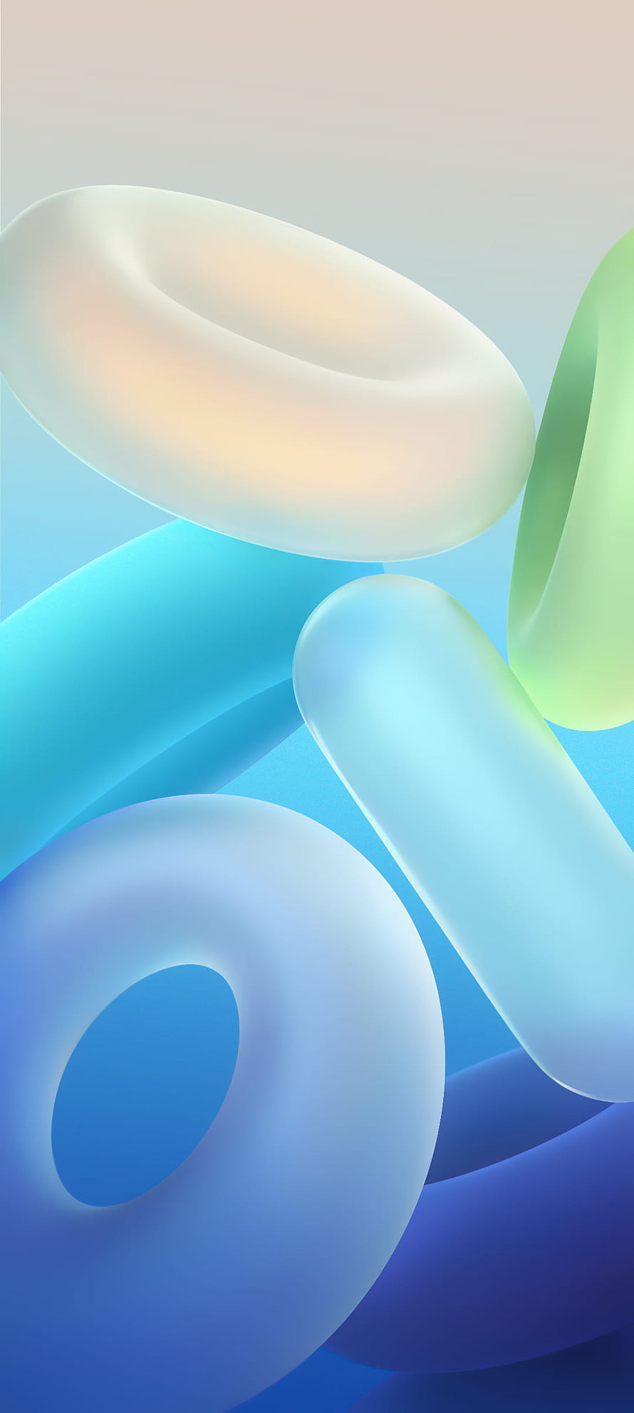 Abstract 3D Render of Smooth Pastel Shapes and Curved Forms HD phone wallpaper