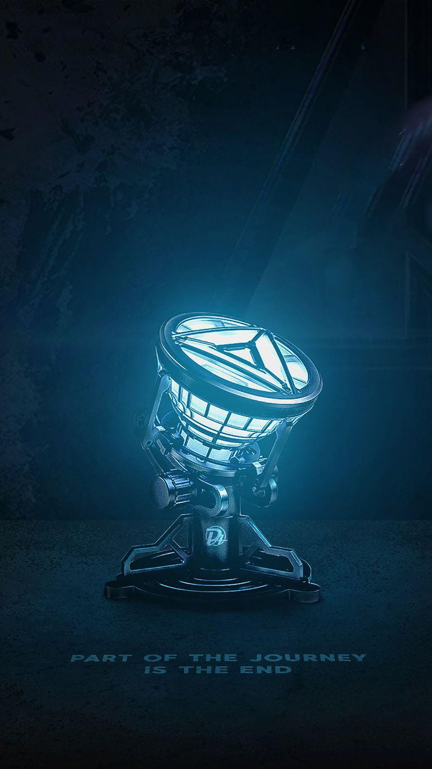 Glowing Arc Reactor Prop from Avengers Endgame on Dark Background HD phone wallpaper