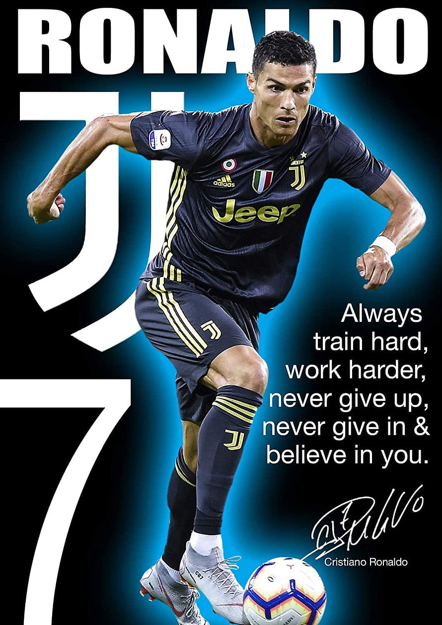 Cristiano Ronaldo Juventus Number 7 Soccer Player Motivational Quote Wallpaper HD phone wallpaper