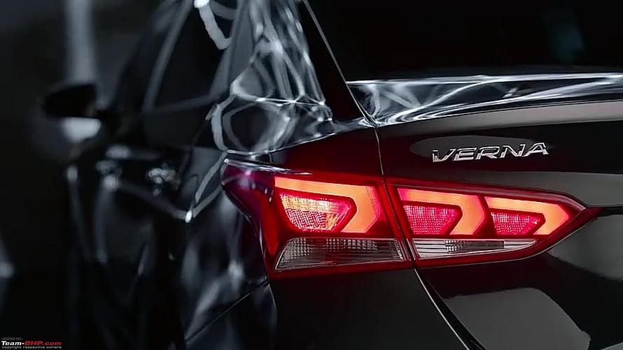 Hyundai Verna Black Sedan Rear Taillight Close-Up HD wallpaper