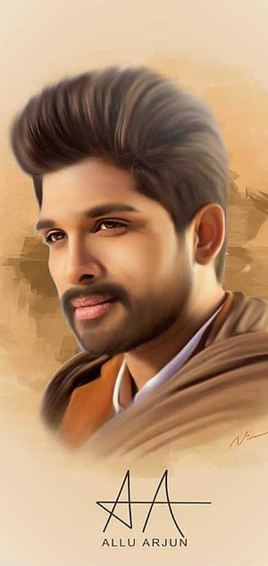 Allu Arjun Digital Art Portrait Wallpaper HD phone wallpaper