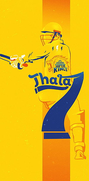 Thala 7 MS Dhoni Chennai Super Kings Cricket Illustration Wallpaper HD phone wallpaper