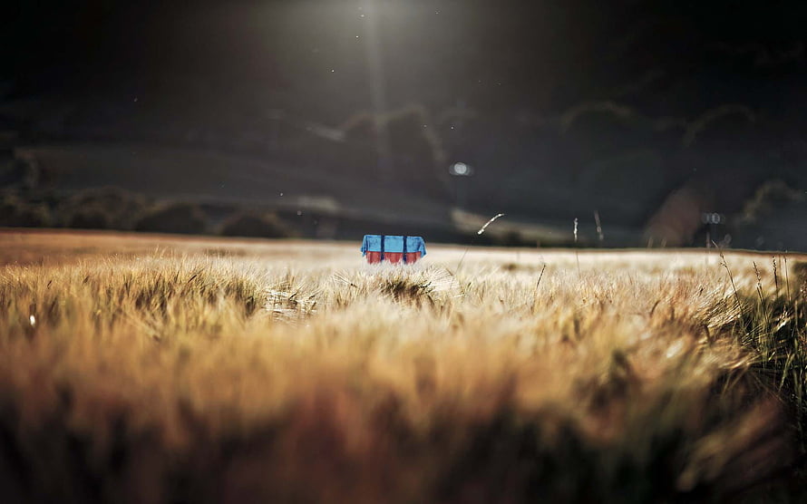 PUBG Mobile Crate in Golden Wheat Field at Dusk HD wallpaper