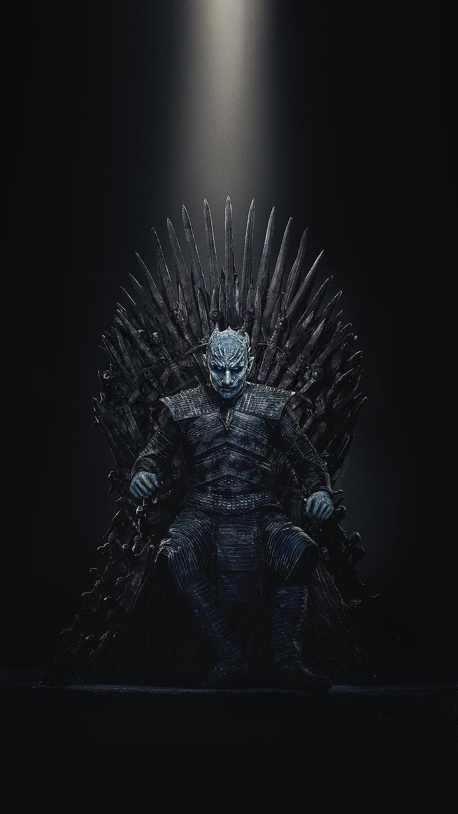 Night King Seated on the Iron Throne in Dark Fantasy Setting HD phone wallpaper