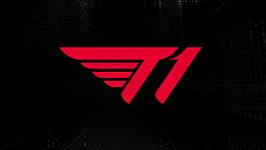 SKT T1 Esports Team Logo Red Winged Emblem on Black Background HD wallpaper