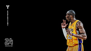 Kobe Bryant Los Angeles Lakers Basketball Player Number 24 Yellow Jersey Desktop Wallpaper HD wallpaper