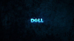 Dell Logo Glowing on Dark Textured Background HD wallpaper