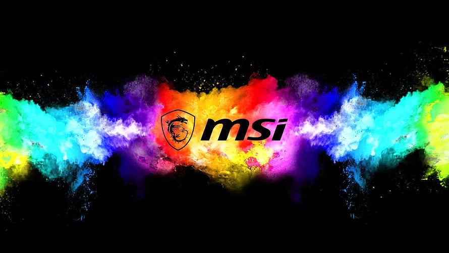 MSI Logo Centered in Vibrant Multicolored RGB Smoke Explosion on Black Background HD wallpaper
