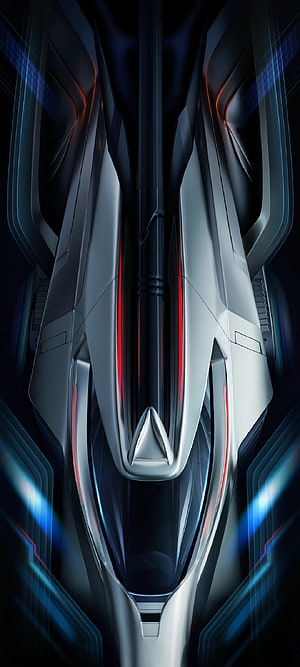 Redmi K50 Gaming Phone Front View with Red Accent Lighting and Futuristic Design HD phone wallpaper