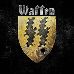 Waffen SS Shield Emblem with Distressed Metal Texture and Dark Background HD phone wallpaper