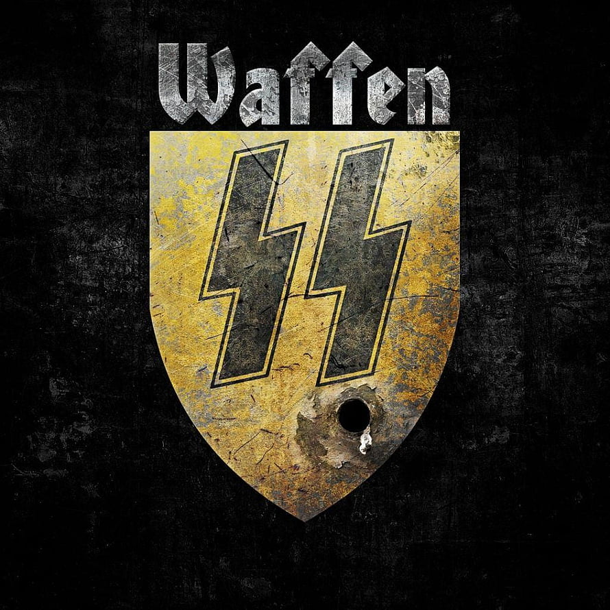 Waffen SS Shield Emblem with Distressed Metal Texture and Dark Background HD phone wallpaper