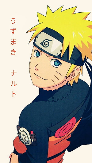 Uzumaki Naruto in Akatsuki cloak with Konoha headband and confident smile HD phone wallpaper