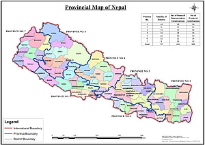 Provincial Map of Nepal Showing All 77 Districts and Seven Provinces HD wallpaper