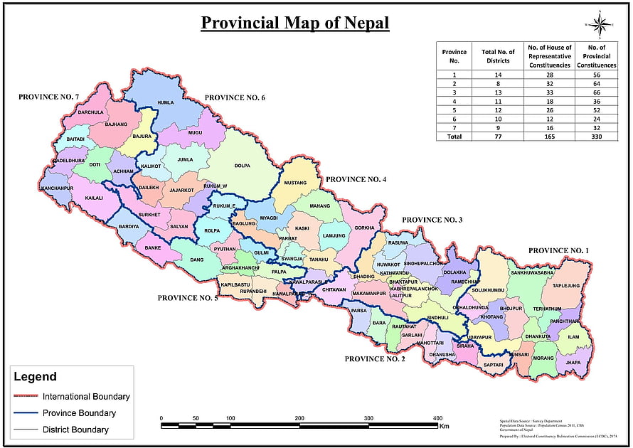 Provincial Map of Nepal Showing All 77 Districts and Seven Provinces HD wallpaper