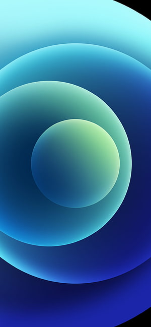 Abstract Concentric Circles in Blue and Teal Gradient Minimalist Design HD phone wallpaper