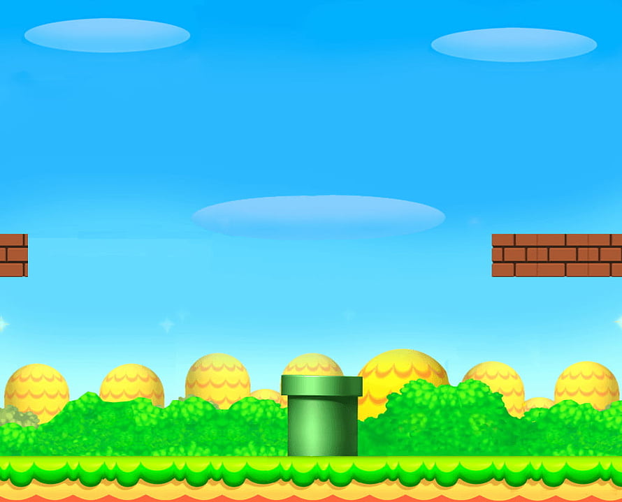 Super Mario Bros World 1-1 Green Pipe and Brick Blocks Background HD wallpaper