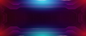 Futuristic Neon Sci-Fi Interface Banner with Purple and Blue Glow HD wallpaper