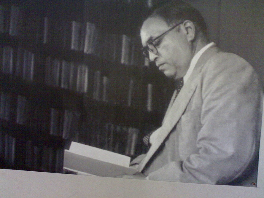 Dr. B. R. Ambedkar Reading a Book in a Library HD wallpaper
