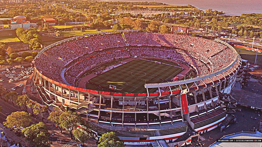 Aerial View of Sapporo Dome Stadium Filled with Fans for a Soccer Match HD wallpaper