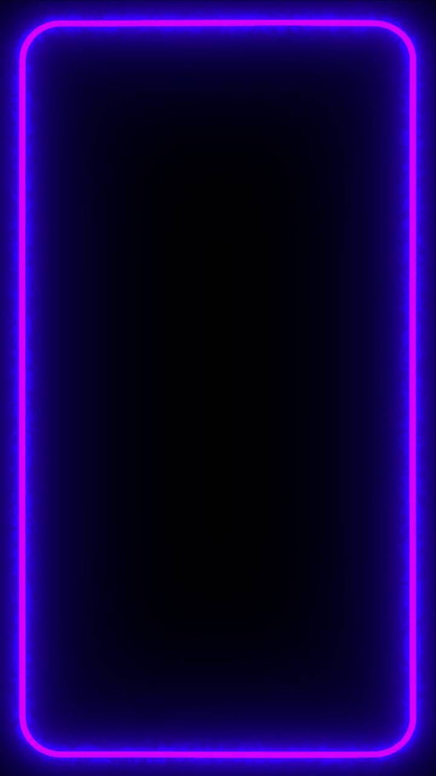 Glowing Purple Neon Rectangle Frame On Black Background HD phone wallpaper