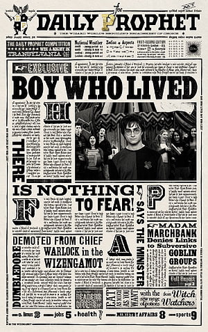 Harry Potter Daily Prophet Newspaper Front Page Boy Who Lived HD phone wallpaper