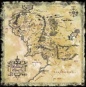 Middle Earth Fantasy Map with Detailed Regions and Handwritten Labels HD phone wallpaper