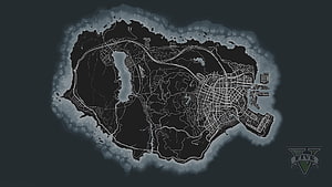 Grand Theft Auto V Los Santos and Blaine County Map Overview HD wallpaper