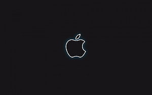 Minimalist Apple Logo Neon Glow Wallpaper HD wallpaper
