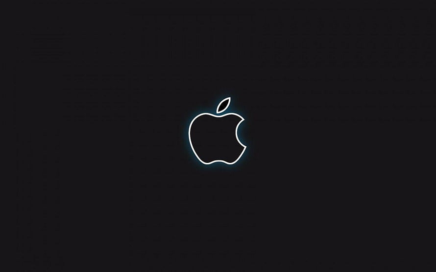 Minimalist Apple Logo Neon Glow Wallpaper HD wallpaper