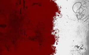 Grunge Red and White Abstract Background with Floral Vine Border HD wallpaper