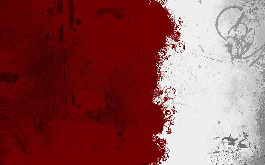 Grunge Red and White Abstract Background with Floral Vine Border HD wallpaper