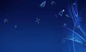 PlayStation Controller Symbols Floating in Blue Abstract Space HD wallpaper