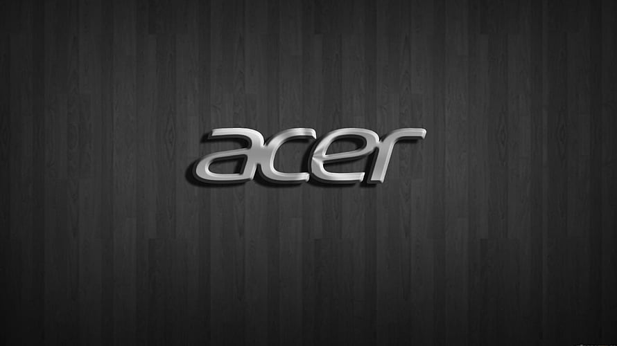 Acer Logo on Dark Wood Grain Background HD wallpaper