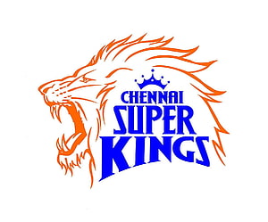 Chennai Super Kings Cricket Team Official Logo With Orange Lion Head And Blue Crown Emblem HD wallpaper