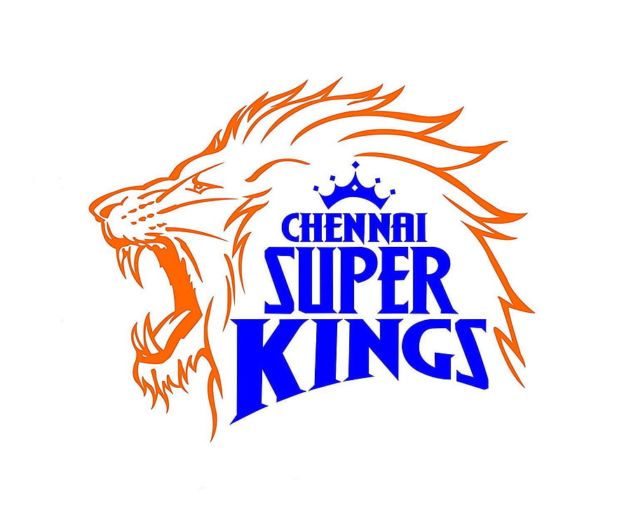 Chennai Super Kings Cricket Team Official Logo With Orange Lion Head And Blue Crown Emblem HD wallpaper