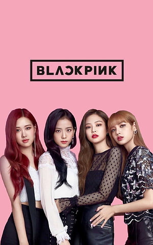 Blackpink Group Portrait in Stylish Outfits Against a Vibrant Pink Studio Background HD phone wallpaper