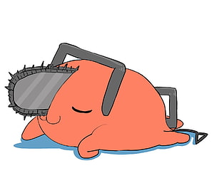 Cute Chainsaw Man Pochita Sleeping Illustration Wallpaper, Pochita HD wallpaper