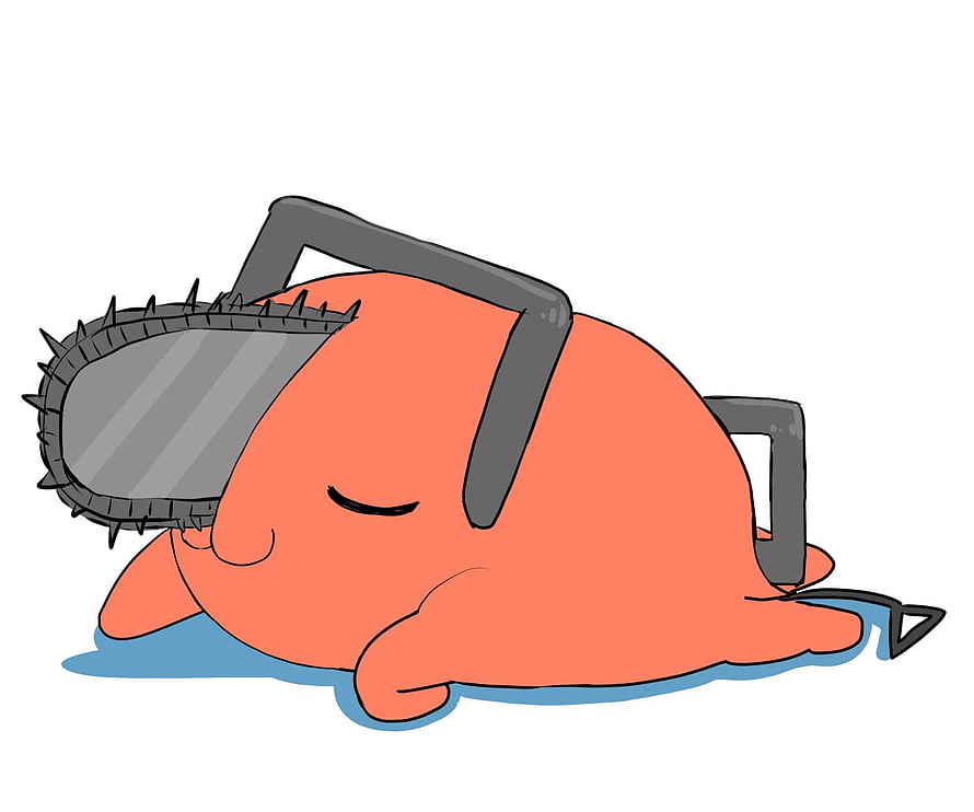 Cute Chainsaw Man Pochita Sleeping Illustration Wallpaper, Pochita HD wallpaper