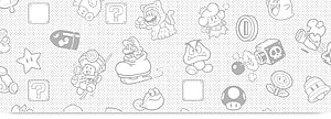 Super Mario 35th Anniversary Line Art Pattern Featuring Classic Characters and Items HD wallpaper